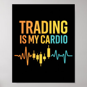 Poster Marché drôle pour papa trader, citations boursière