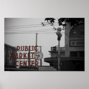 Poster marché en plein air de brochet