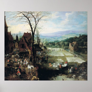 Poster Marché et terrain de blanchiment, 1620-22