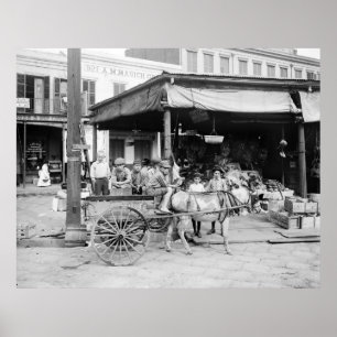Poster Marché français, Nouvelle-Orléans : 1910