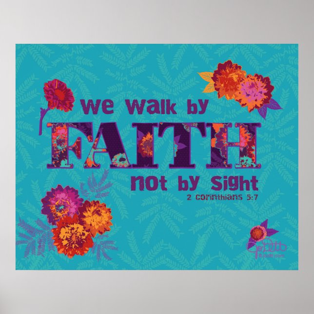 Poster Marche par Faith boho chic floral Ecriture art (Devant)