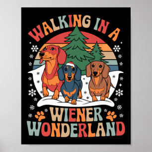 Poster Marche super Dans Un Wonderland Wiener Dachshund T