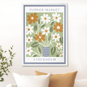 Poster Marché vintage des fleurs