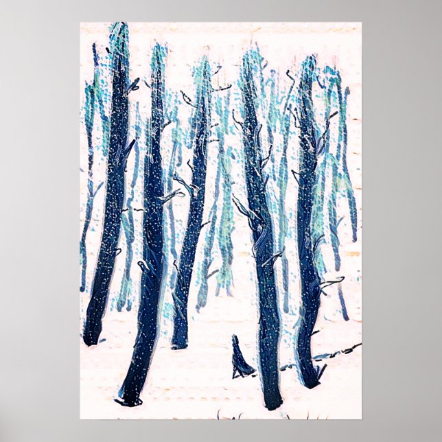 Poster Marcher À Travers La Forêt De Neige (Devant)