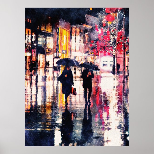 Poster Marcher Dans La Pluie (Devant)