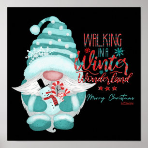 Poster MARCHER DANS UN HIVER WONDERLAND gnome noël