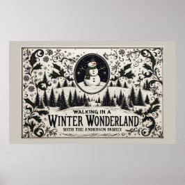 Poster Marcher dans un Wonderland d'hiver Snowman