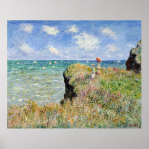 Poster Marcher sur la falaise à Pourville - Claude Monet