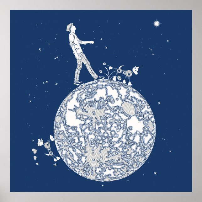 Poster Marcher sur la Lune (Devant)