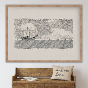 Poster Marcher sur l'eau (Pierre et Jésus), !, Art de Jés