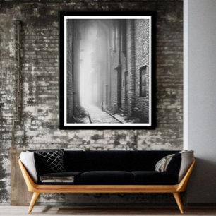 Poster Marches à personnage unique dans la ruelle noire e