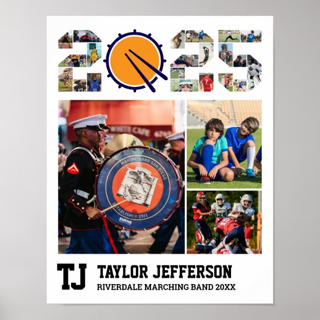 Poster Marching Band Senior 2025 Sports Photo Collage (Devant)