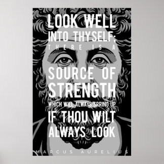 Poster Marcus Aurelius cite : Regardez bien dans vous-mêm