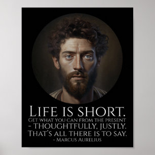 Poster Marcus Aurelius - La vie est courte - Philosophie