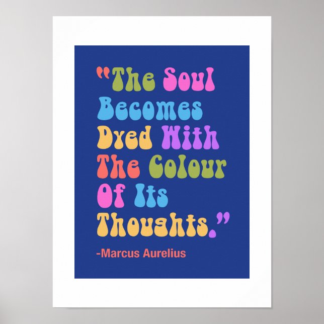 Poster Marcus Aurelius Pensées Couleur Notre Âme (Devant)