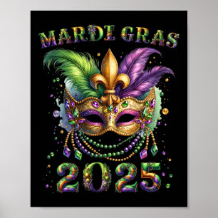 Poster Mardi Gras 2025 Jester tenue enfants filles garçon