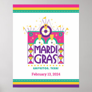 Poster Mardi Gras Arch, Galveston, Texas