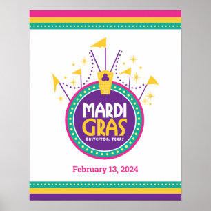 Poster Mardi Gras Arch inspiré, Galveston, Texas