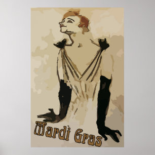 Poster Mardi Gras Art, Dresser Quartier Français,