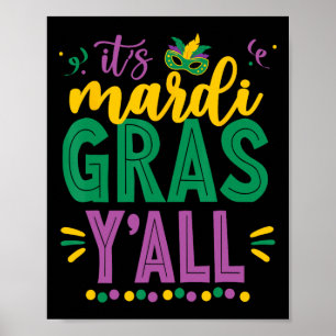 Poster Mardi Gras Chemise Fun 2025 Mardi Gras Y'all Mens 