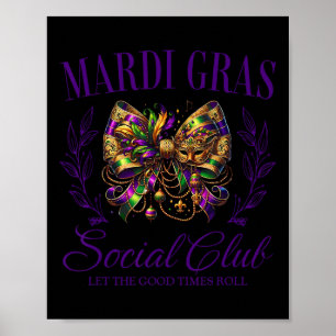 Poster Mardi Gras Coquette Bow Louisiane Nouvelle-Orléans