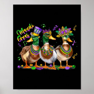 Poster Mardi Gras Costume Carnaval Canard Louisiane Homme