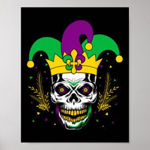 Poster Mardi Gras Costume sucre crâne carnaval Hommes