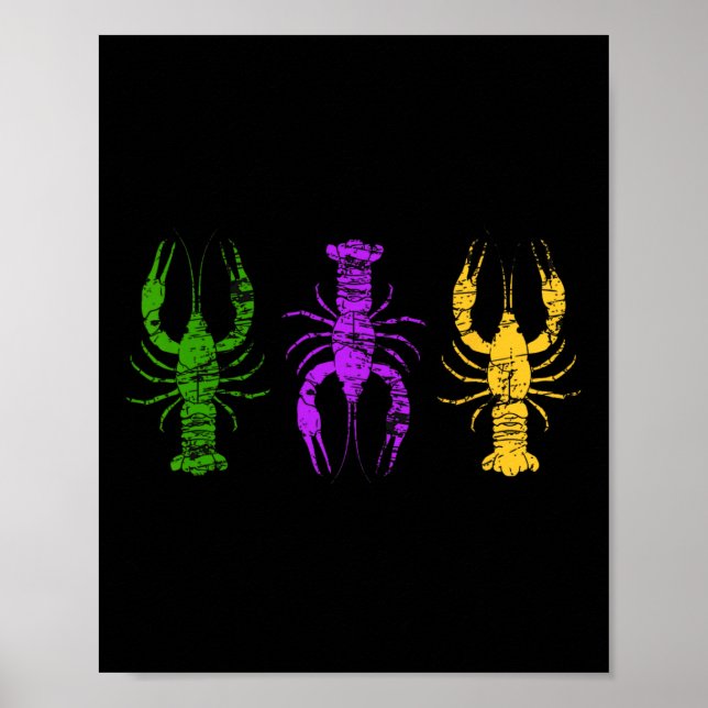 Poster Mardi Gras Crawfish Jester perle Casquette Tead Ne (Devant)