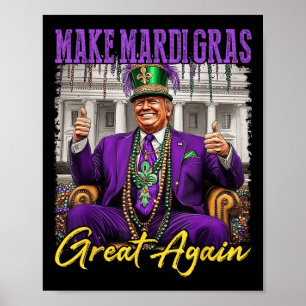 Poster Mardi Gras Donald Trump Grand à nouveau drapeau am
