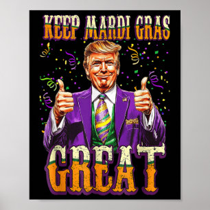 Poster Mardi Gras Donald Trump Grand à nouveau drapeau am