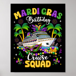 Poster Mardi Gras Escouade d'anniversaire Mardi Gras Carn