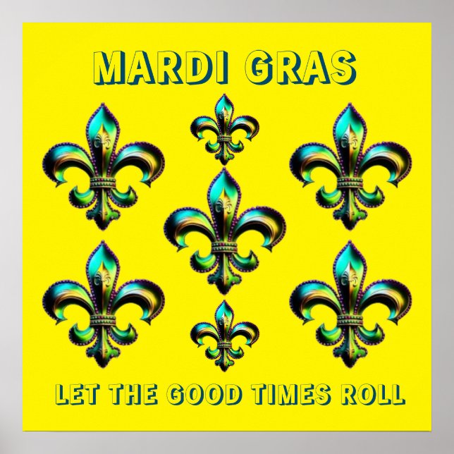 Poster Mardi Gras Fleur De Lis (Devant)
