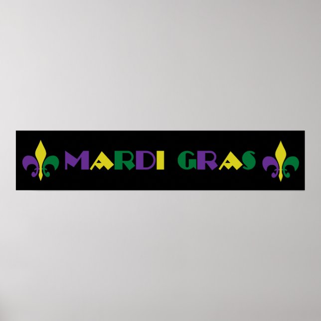 Poster Mardi Gras ~ Fleur De Lis (Devant)