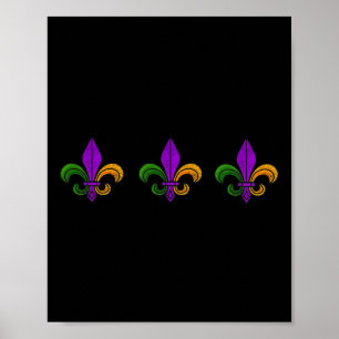 Poster Mardi Gras Fleur De Lis Nola Nouvelle Orléans Et L