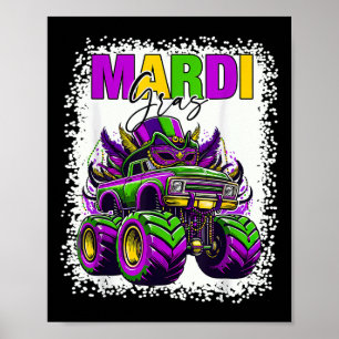 Poster Mardi Gras Garçon Monster Truck 2025 pour enfants