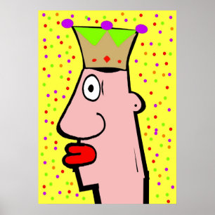 Poster Mardi Gras King "REX" tête Abstraite,