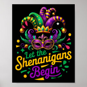 Poster Mardi Gras Laisser Les Shenanigans Commencer Les H