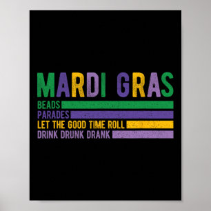 Poster Mardi Gras Paradase Carnival Gras Mardi Louisiane