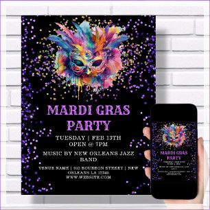 Poster Mardi Gras, Parties scintillant