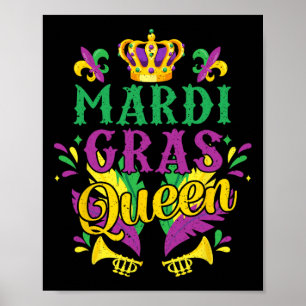 Poster Mardi Gras Queen Parade Costume Party Femmes Fille