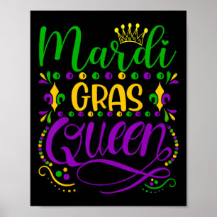 Poster Mardi Gras Queen Parade Costume Party Femmes Mardi