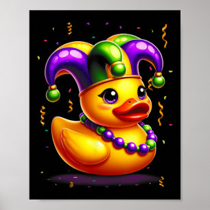 Poster Mardi Gras Rubber Duck New Orlean Carnival Festiva