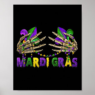 Poster Mardi Gras Skeleton Mains