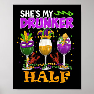 Poster Mardi Gras tenue Elle est ma coureuse demi-carnava