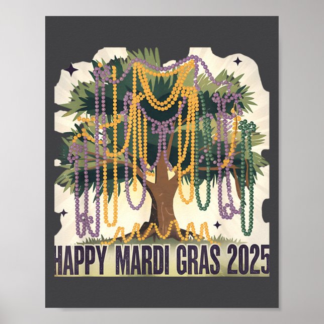 Poster Mardi Gras Tree Carnival New 2024 For Women Valent (Devant)