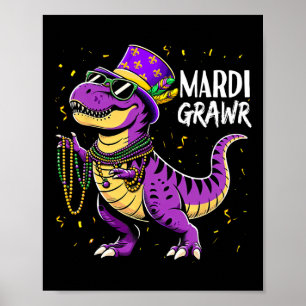 Poster Mardi Grawr Dinosaur Garçons Enfants Toddler Funny