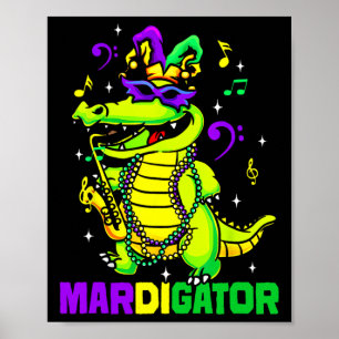 Poster Mardigator Funny Mardi Gras Costume Hommes Femmes