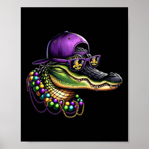 Poster Mardigator Mardi Gras Costume Alligator Carnaval B
