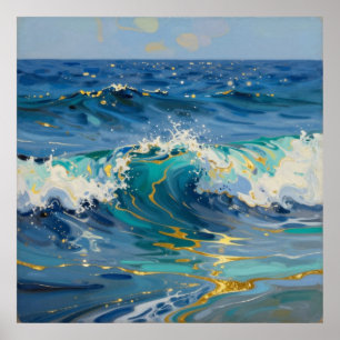 Poster Marées d'Or Liquide