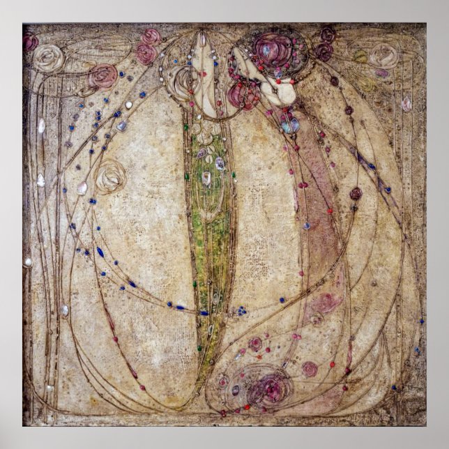 Poster Margaret MacDonald La rose rouge et la rose blanch (Devant)